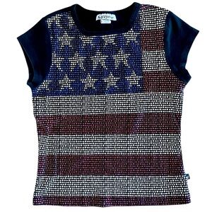 Glittery American Flag Top